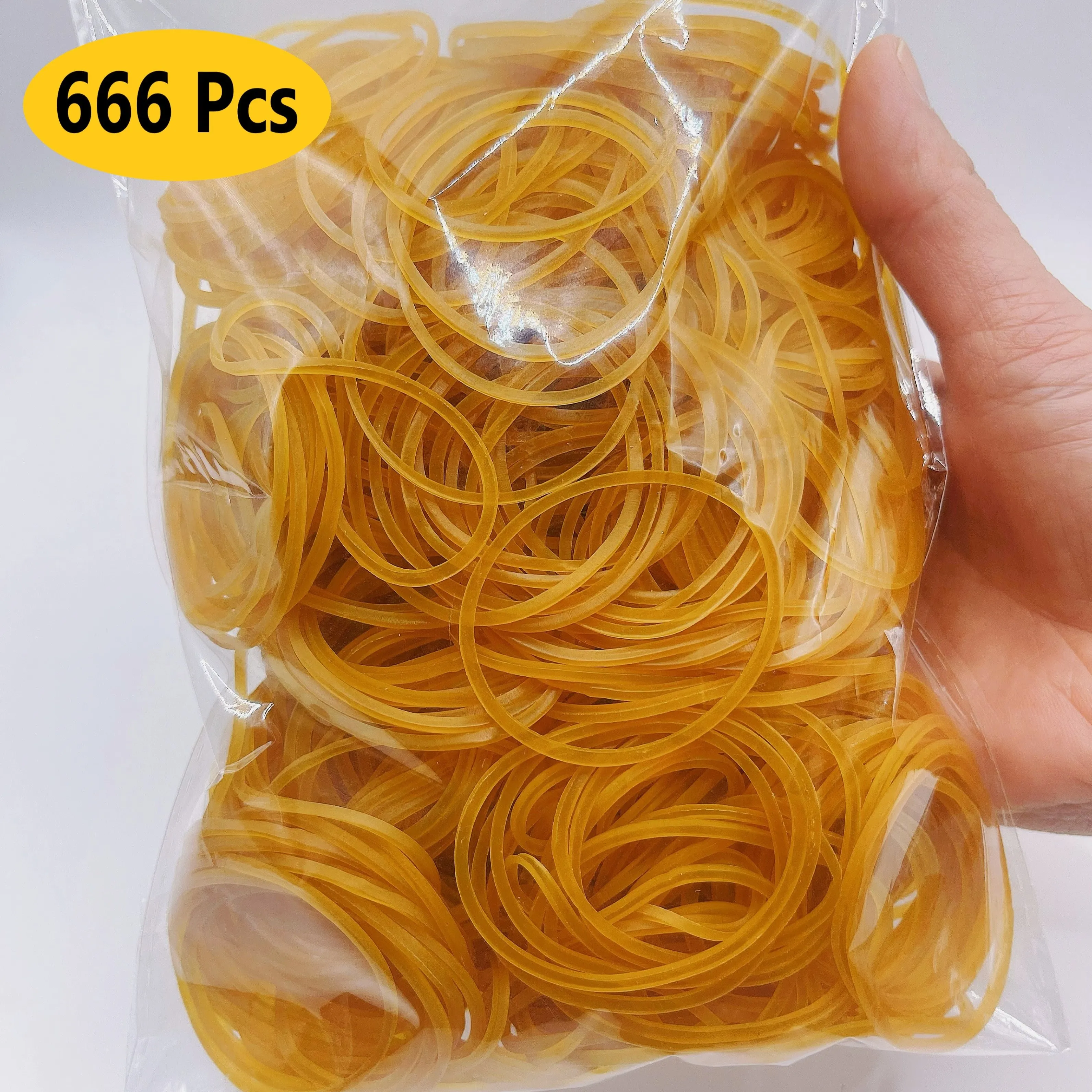 High elastic yellow rubber band - set of 100/300/666 pieces, with a diameter of 38 millimeters, durable natural rubber, suitable