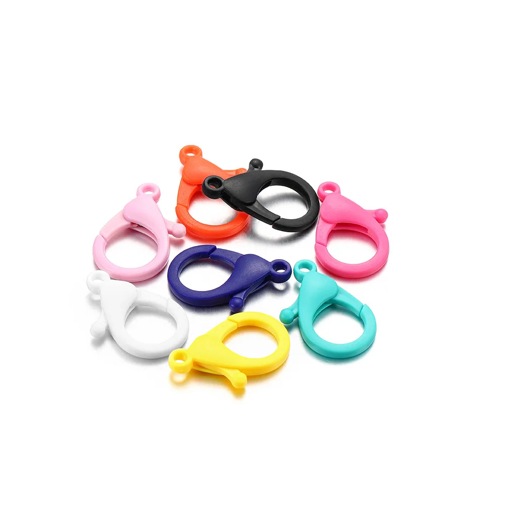 10PCS Hot Selling Multi Color Plastic Lobster Buckle 25mm Size Small Keychain Candy Color DIY Jewelry Accessories Wholesale