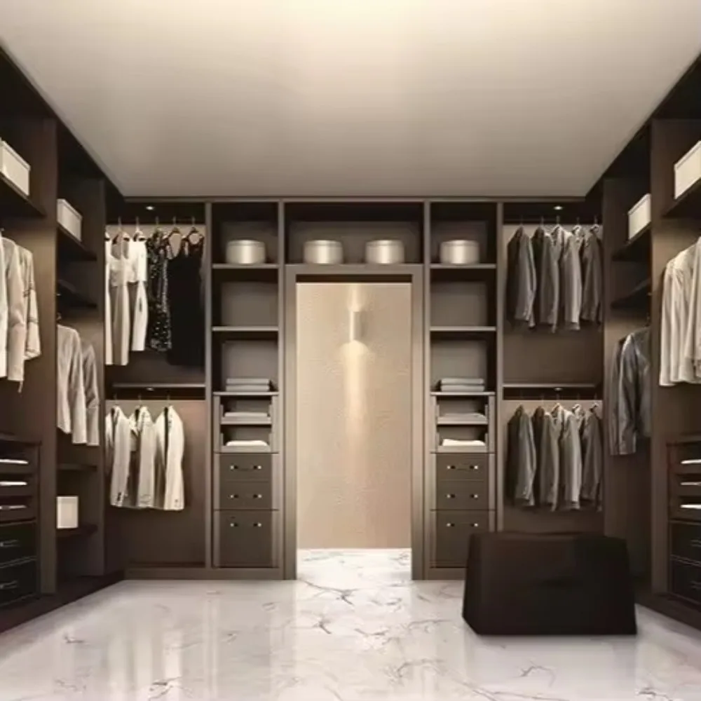 Luxury Wardrobe Closet Bedroom Cabinet  Bedroom Furniture Home Furniture Solid Wood Board Customized