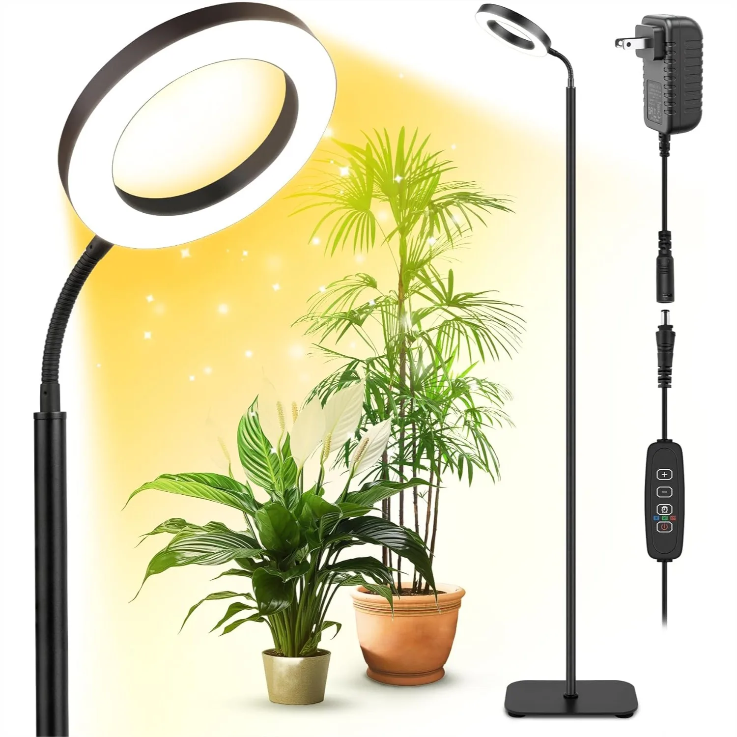 

Grow Light for Indoor Plants, 20W Full Spectrum LED Plant Lamp with Adjustable Stand, Auto Timer & 10 Dimmable Levels
