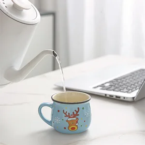 Keramik -Becher -Weihnachtsmousse für Kinder, Santa dos Carto Tasse, Kaffeetasse für das Büro, Haushaltsdessert Milch, Weihnachtsgeschenk 8 Hauptverkaufsbecher süßer Becher - №4