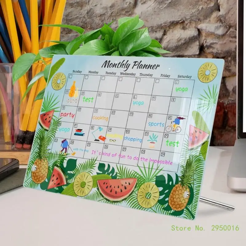 Acrylic Dry Erases Board Clear Desktop Planner Note Memo White Boards Weekly Monthly Whiteboard Meal Planner Menu Board