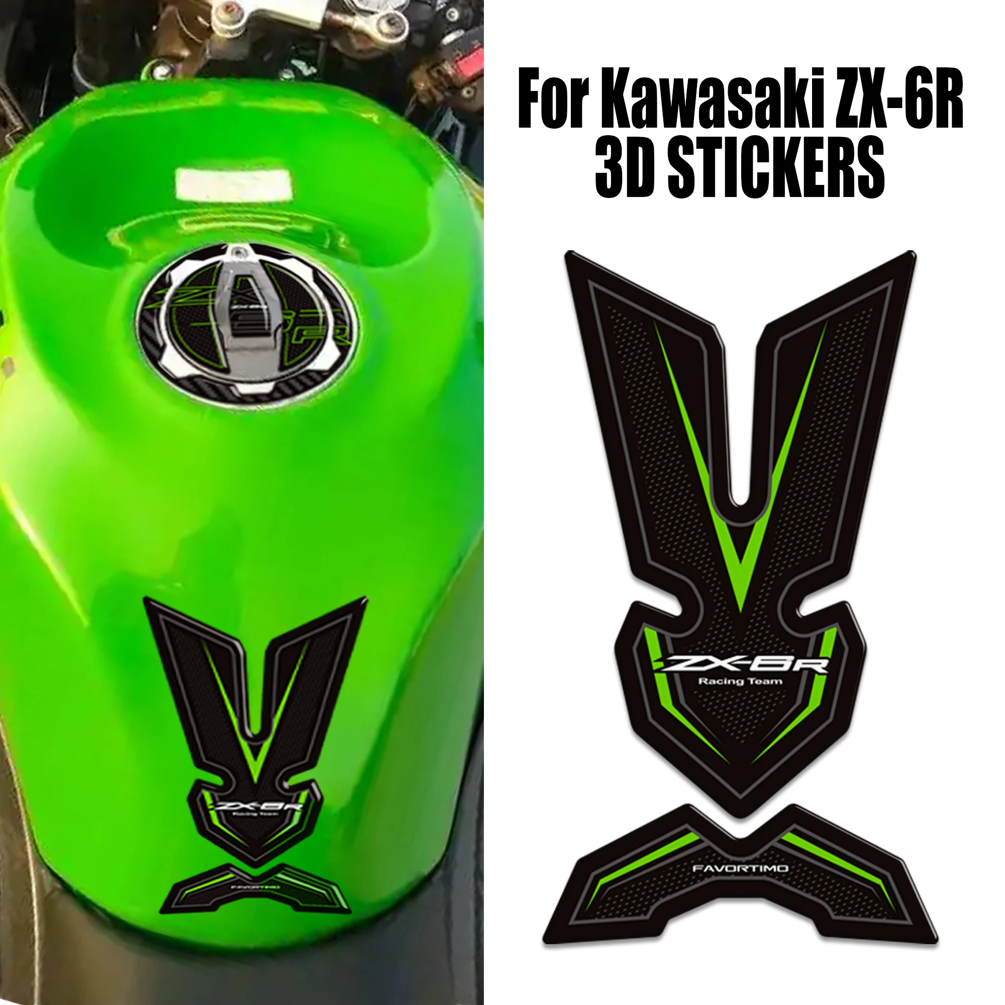 

ZX6R 3D Adhesive Stickers Decals For Kawasaki Ninja ZX-6R ZX6R ZX - 6R Tank Pad Side Grips Gas Fuel Oil Kit Knee Fairing Fender