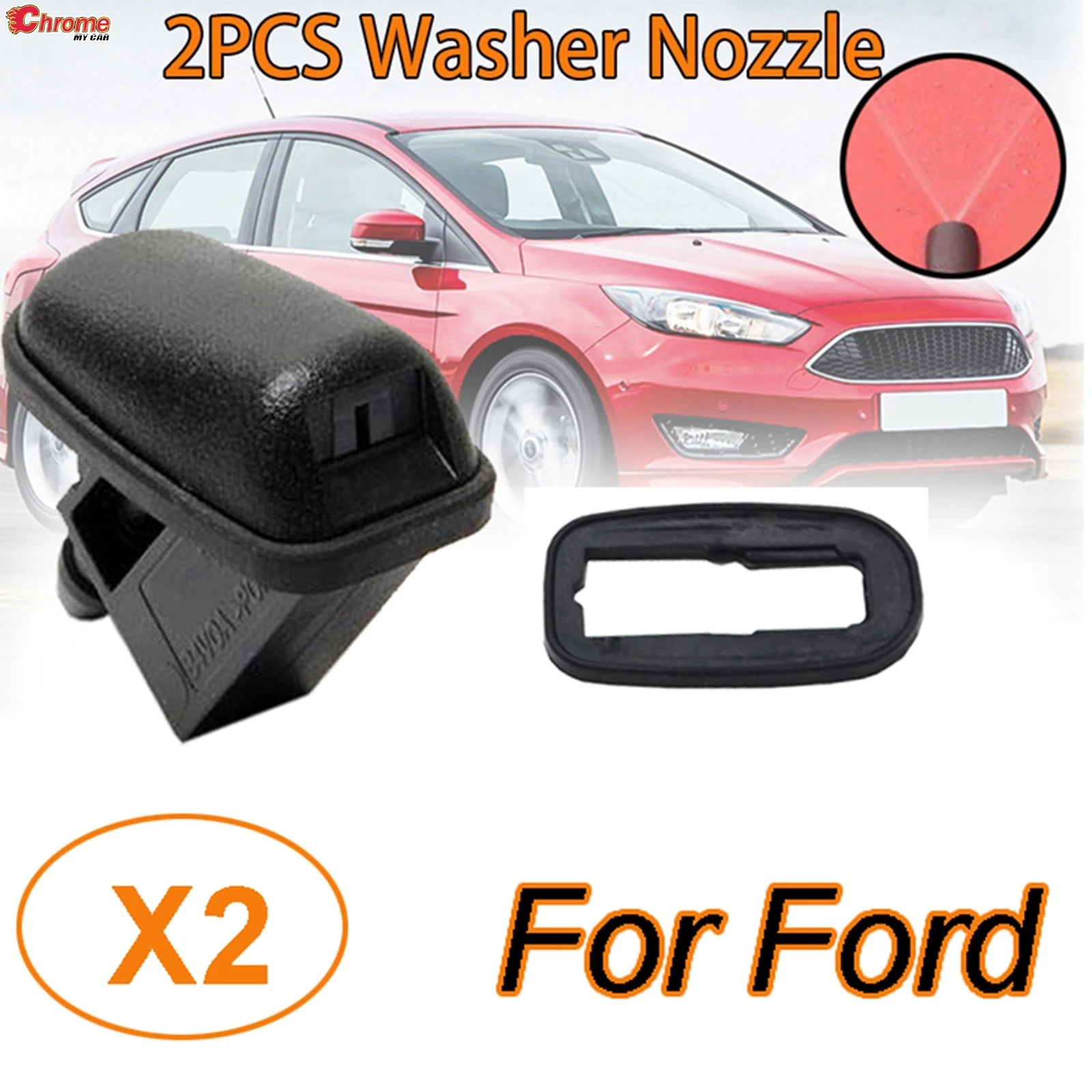 Xukey ด้านหน้ากระจก Wiper Spray หัวฉีดน้ํา Sprayer Jet สําหรับ Ford Focus MK3 สําหรับ Mondeo MK4 C-max MK4 2011 2012 2013 2014 2015