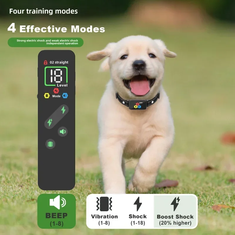 

Electric Dog Training Collar Waterproof, Color Screen Remote Control Dog Trainer Collar Smart Barking Stop Training Pet Supplies