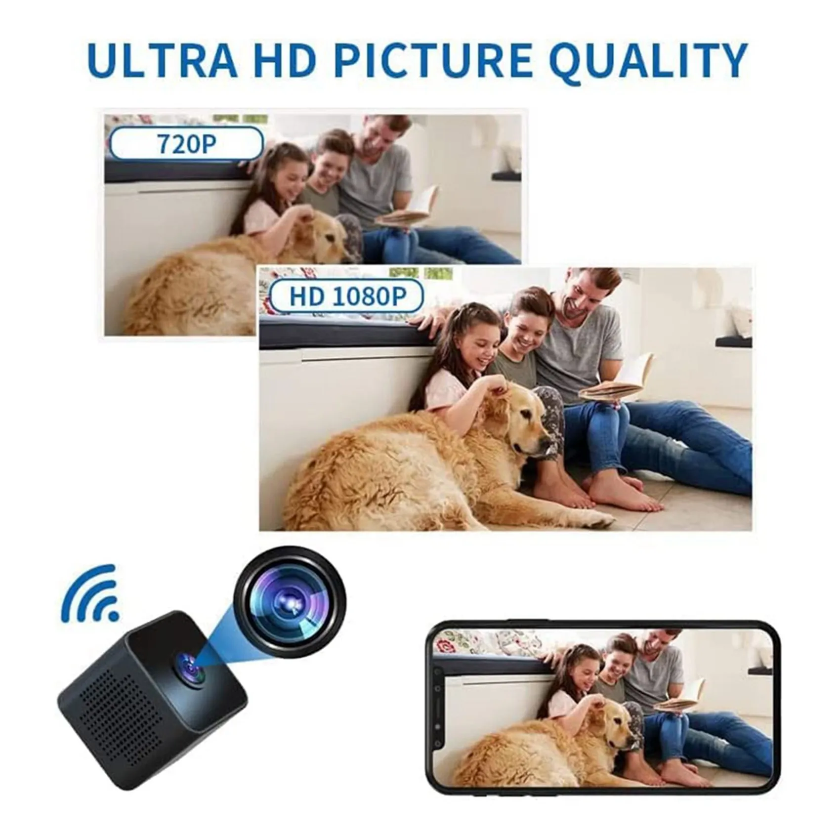 B44C 2X 1080P Wifi Camera Motion Sound Detector For Home Office,Indoor Night Vision Camera Car Cameras For Surveillance