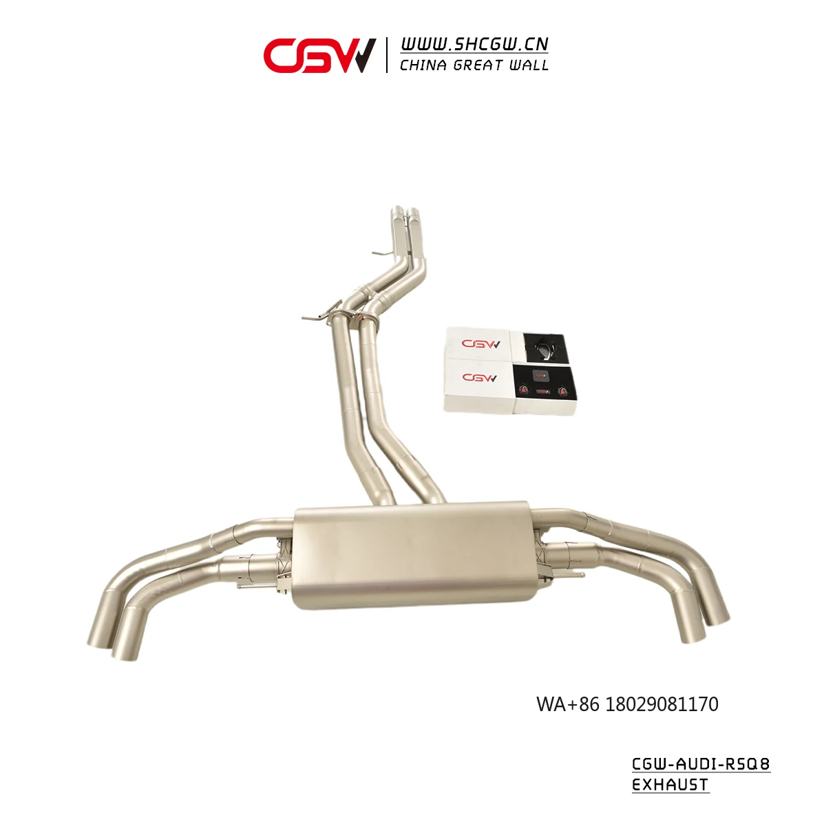 

Active Sound 304 Stainless Steel Racing Muffler Exhaust Pipes Catback System for RS Q8 4.0T 2019-2024 Electric Valves