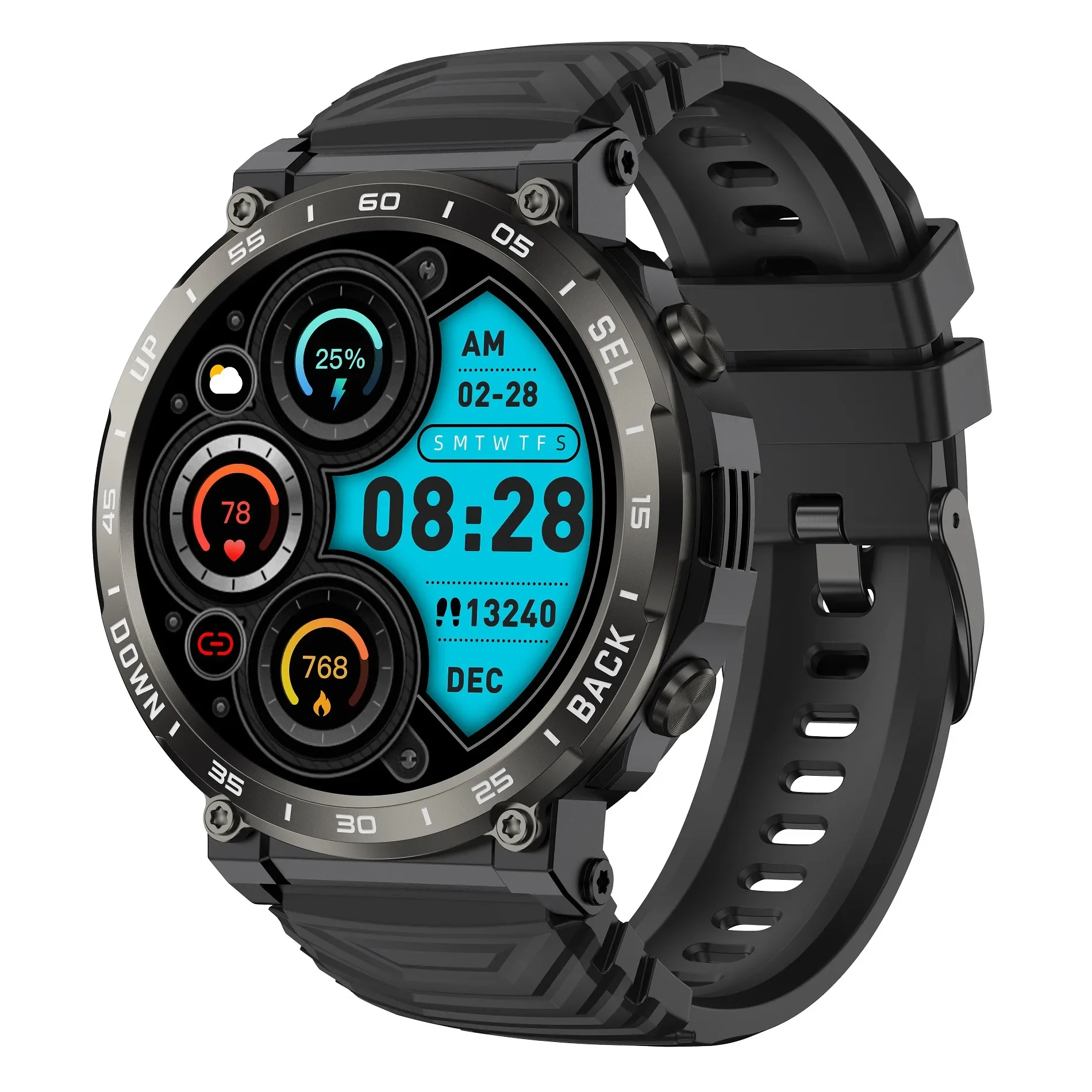 

S56 smartwatch Bluetooth call outdoor pedometer sports three proof heart rate sleep monitoring couple model IP68 waterproof