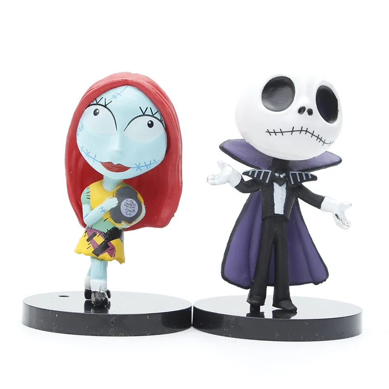 Figuras de acción de pesadilla, Sally Jack, Skellington, modelo de PVC de Navidad, estatuilla de vinilo, regalo de Halloween, juguetes, 10 piezas