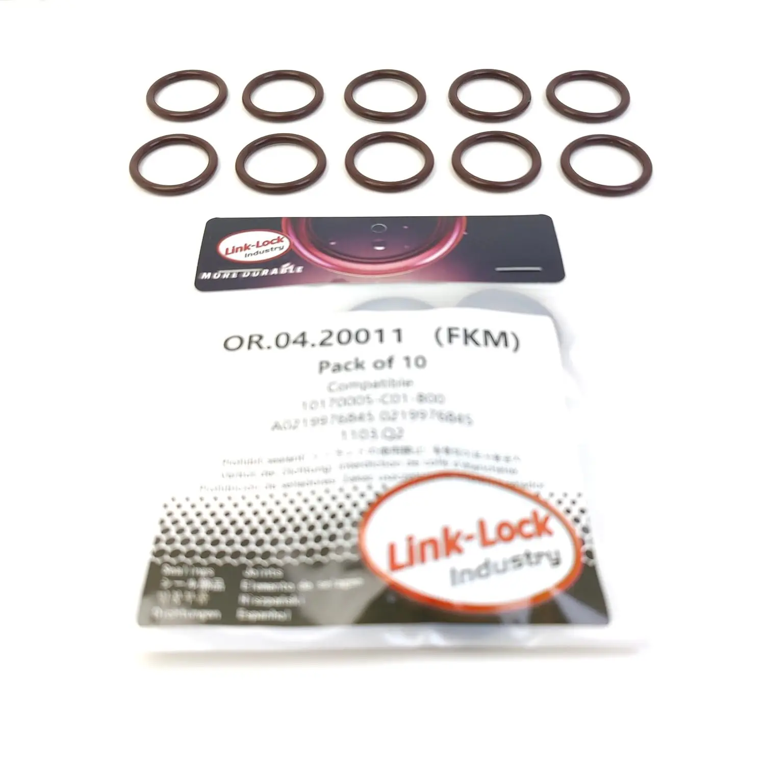 LINK-LOCK 10PCS OR.04.20011 FKM Viton Sealing O-Ring Kit of Coolant Pump 10170005-C01-B00 A0219976845 0219976845 1103.Q2 for BAI