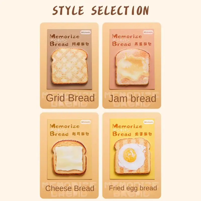 Cartoon Sticker Cute Animal Bread Toast Sticky Notes Notepad Panda Memo Pads Sticker Student Stationery School Office Supplies