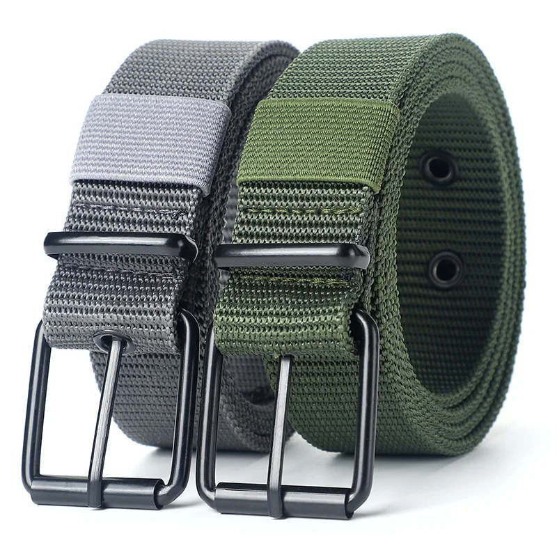 

2024 New Spring Porous Durable Needle Buckle Belt Men's Canvas Sturdy Men's Belt Lengthened Student Military Training Jeans Belt