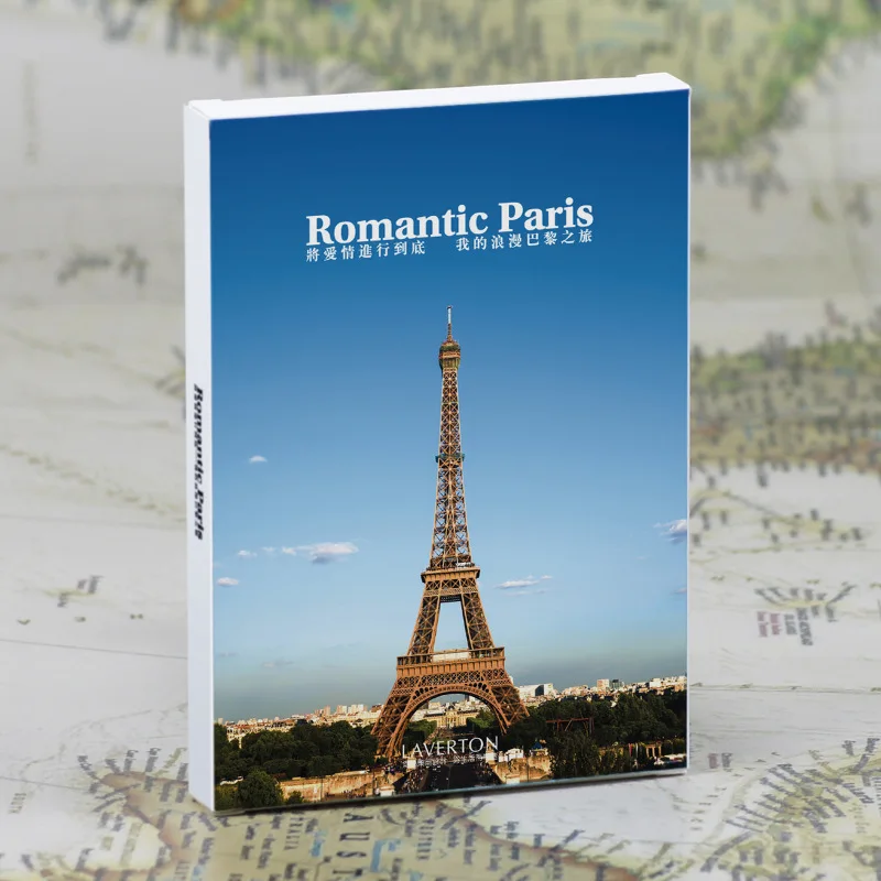 30 Sheets of Romantic Paris Series Postcards INS Style Eiffel Tower Scenery Greeting Message Cards for Office Stationery