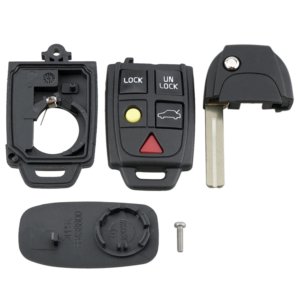 Funda de repuesto para mando a distancia de coche, carcasa plegable con 5 botones para VOLVO S60, S80, V70, XC70, XC90