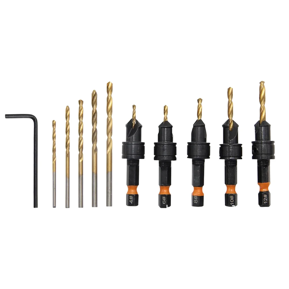 Foret 1/4 accessoires de Machine de forage nouvelle vente 11 pièces ensemble de forets à fraise pour évier de comptoir réglable en bois