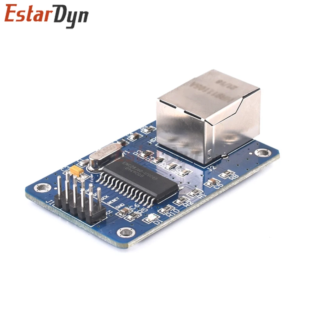 وحدة شبكة إيثرنت ENC28J60 مع واجهة SPI، 10Base-T PHY، 3.3 فولت لمشاريع إنترنت الأشياء Arduino PIC STM32 DIY