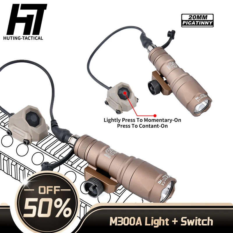 

Surefir M300A M600C Tacitc Flashlight Mini Weapon Scout Hunting LED M300 M600 Light Fit 20MM Rail Momentary-on Constant-on Tail