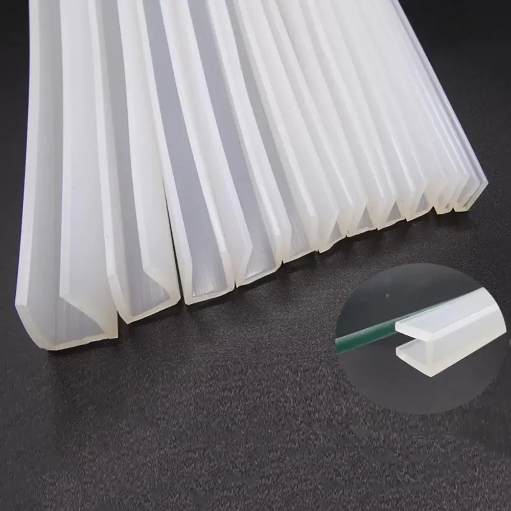 Protector de borde de silicona en forma de U, tira de sellado, aislamiento de ruido, anticolisión para vidrio, Metal, madera, burlete embellecedor, 1 M, 2 M, 3 M, 5M