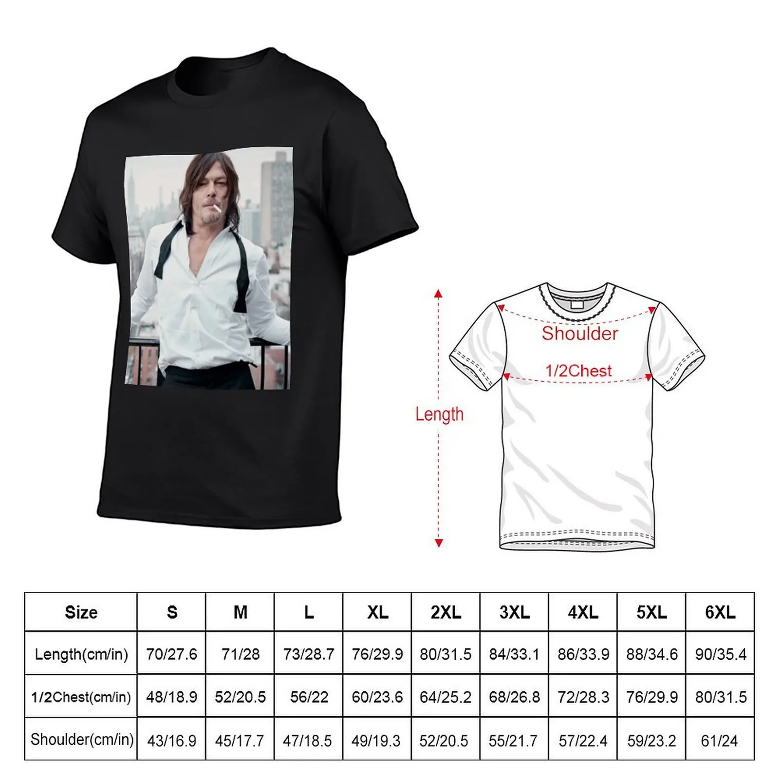 norman reedus handsome T-Shirt summer clothes graphic t shirts oversized cute clothes mens fashion