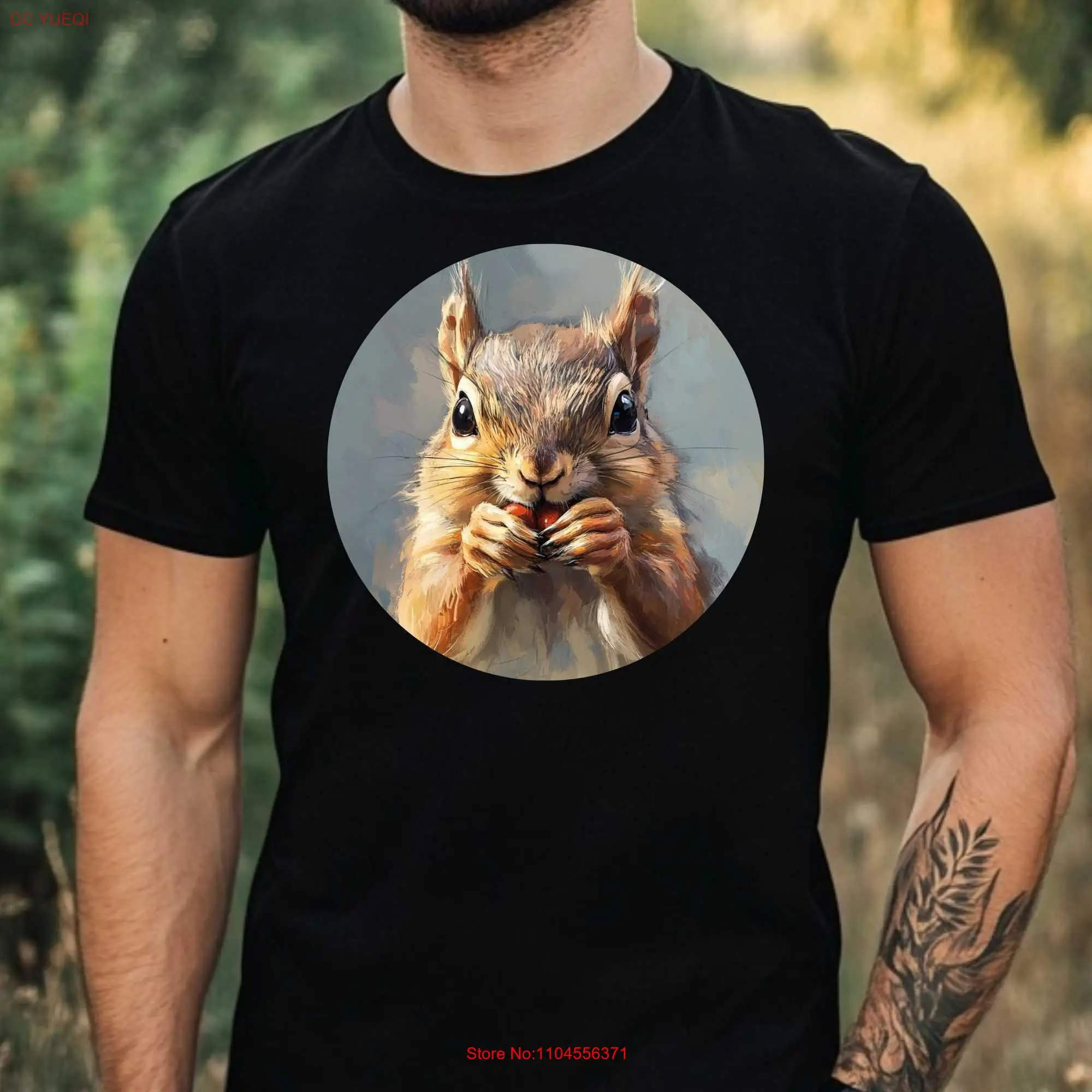 

Мужская футболка Squirrel Premium из хлопка высокого качества для отдыха с уникальным мотивом разных размеров от S до 5XL с длинными или короткими рукавами