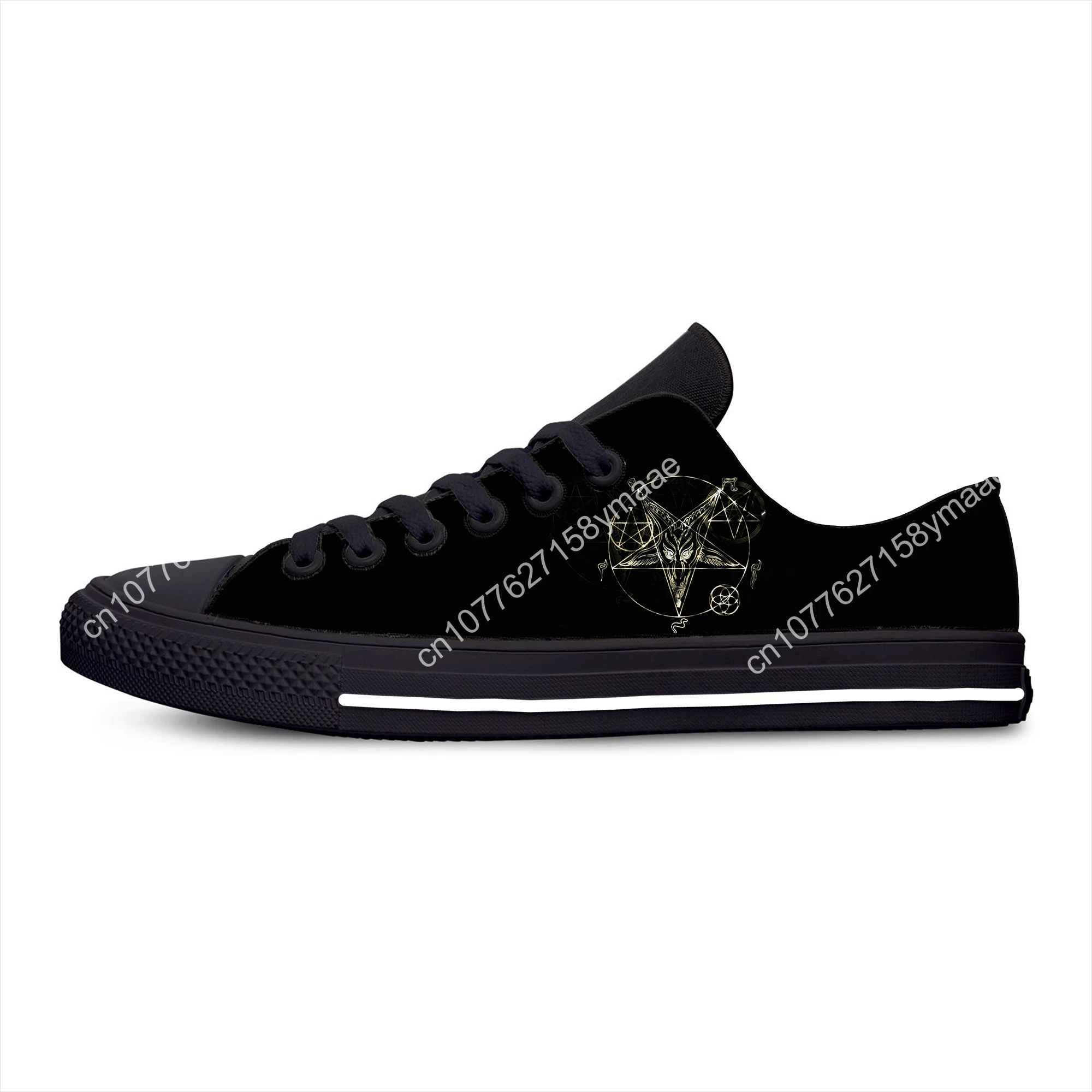 Pentagram Gothic Occult Satan Horror Fashion Cool Casual Cloth Shoes Low Top Lightweight Breathable 3D Print Men women Sneakers