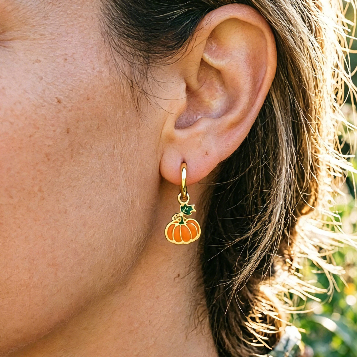 Halloween Theme Enamel Dangle Earrings Stainless Steel Pumpkin Ghost Spider Web Hoop Ear Jewelry Tarnish Resistant Party Daily