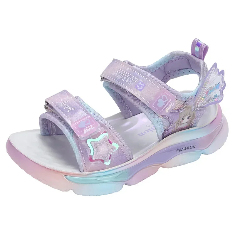 

Children's Sandals Girls' Summer Fashion Casual Breathable Beach Shoes 2024 Soft Sole Non-slip Girls' Sandals