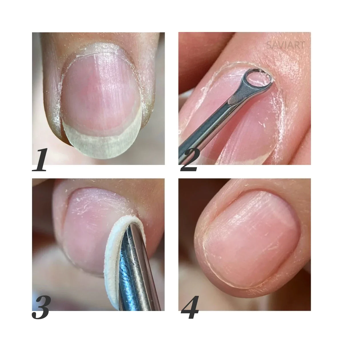 Nail Double-ended Use cerchio in acciaio inossidabile testa smussata spingi cuticole rimozione bastoncini per Manicure strumento accessori per unghie