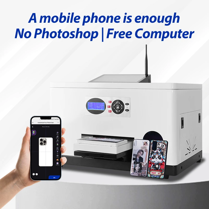Advanced Technology Mobile Case Printer Smart Inkjet Printer Support H5 Phone App Wifi Bluetooth for 3C Shop