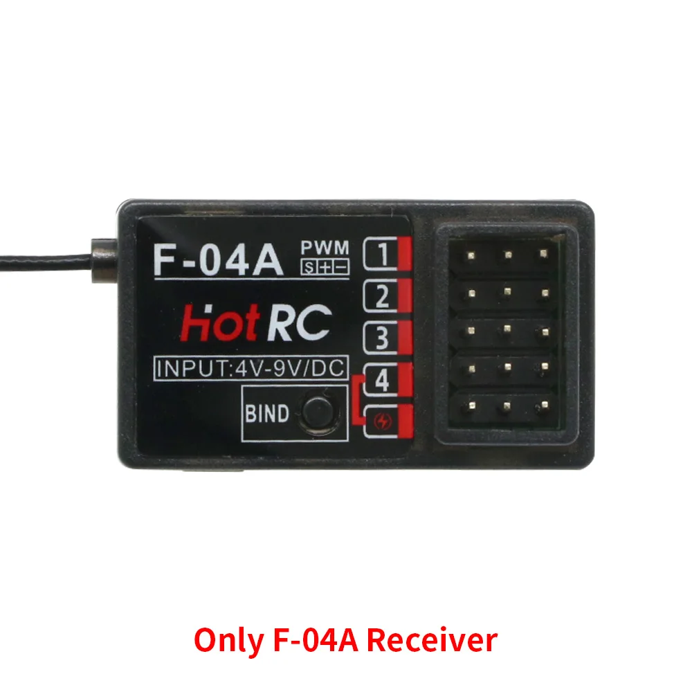 HotRC DS-4A 2.4G 4 Channel Single Hand RC Radio Transmitter with 4Ch Receiver for RC Car boat Drone Airplane