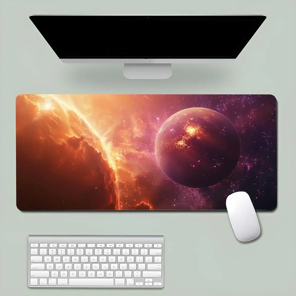 universe Mouse Pad LargeDesk Protector Mat PU Leather Mouse Pad Desktop Keyboard Desk Pad  PC Accessories