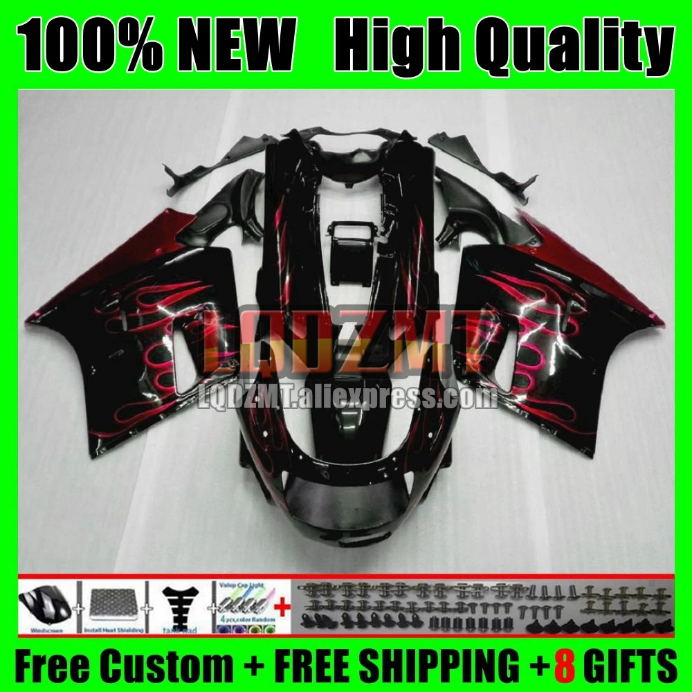 ZZR1100 For KAWASAKI NINJA Red flames ZX-11R ZX11R 93 94 95 96 65No.19 ZX11 ZZR 1100 ZX 11R 1997 1998 1999 2000 2001 Fairings