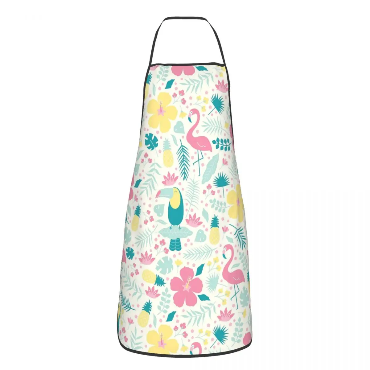 Custom Unisex Flamingos Leaves Kitchen Chef Cooking Baking Apron Men Women Tropical pattern Tablier Cuisine for Gardening