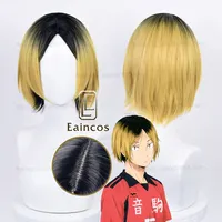 Anime Kenma Kozume Cosplay Wig 33cm Dyed Gradient Scalp Short Wigs Heat Resistant Synthetic Hair