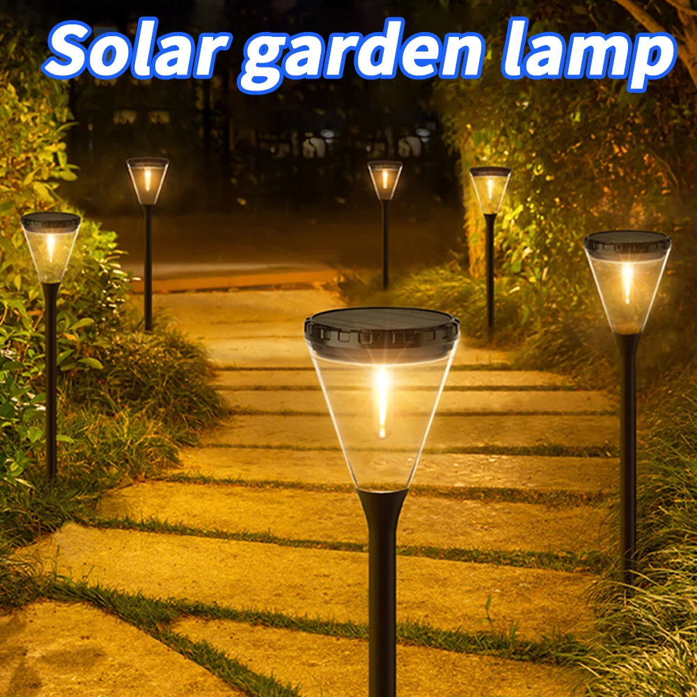 Luces solares para camino de jardín, lámparas de césped alimentadas por energía Solar, brillo de 3000K, encendido/apagado automático, decoración de Patio y porche