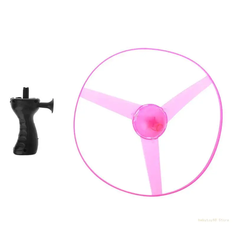 Y4UD LED Blinkende Kunststoff Zugschnur Fliegende Untertasse Propeller Spielzeug Disc Hubschrauber Neu