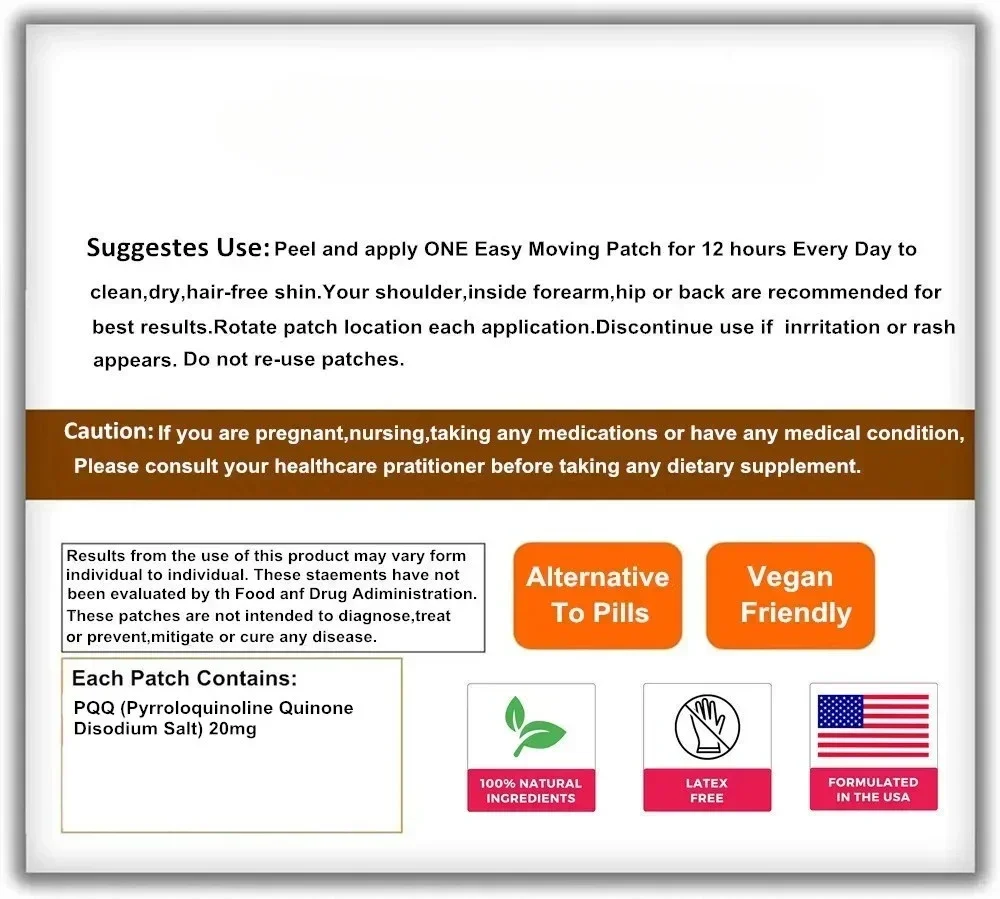 Patch transdermiche Pqq ( Quinone) -30 cerotti