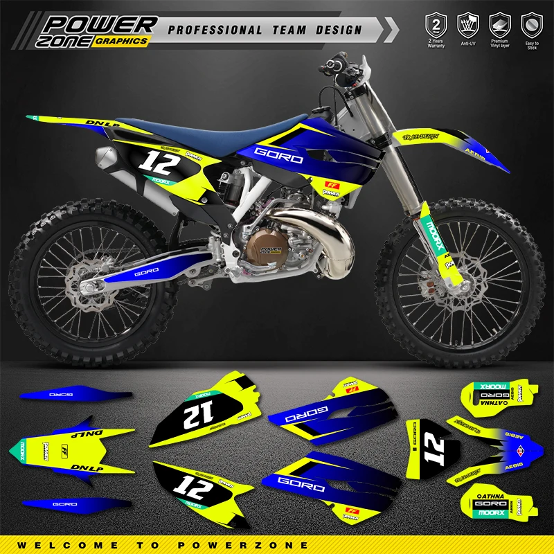 PowerZone Custom Background Graphics Decals Stickers Kit For Husqvarna 2014 2015 2016 TE FE 2014-2015 TC FC  125-450CC - view 2