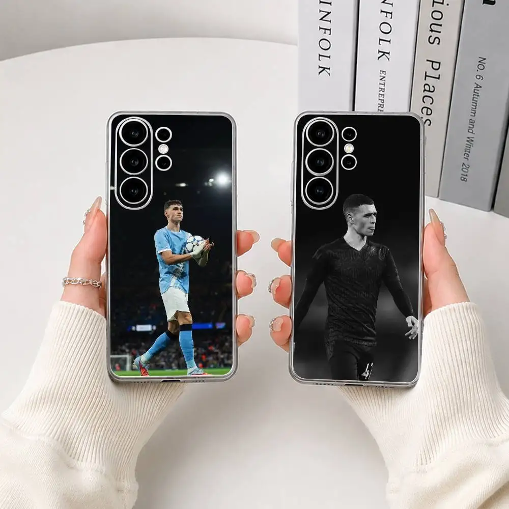 City's Crown Prince Phil Foden-s Clear Phone Case for Samsung S25, S24, S21, S22, S23, S30, Ultra, S20, Plus, FE, Lite
