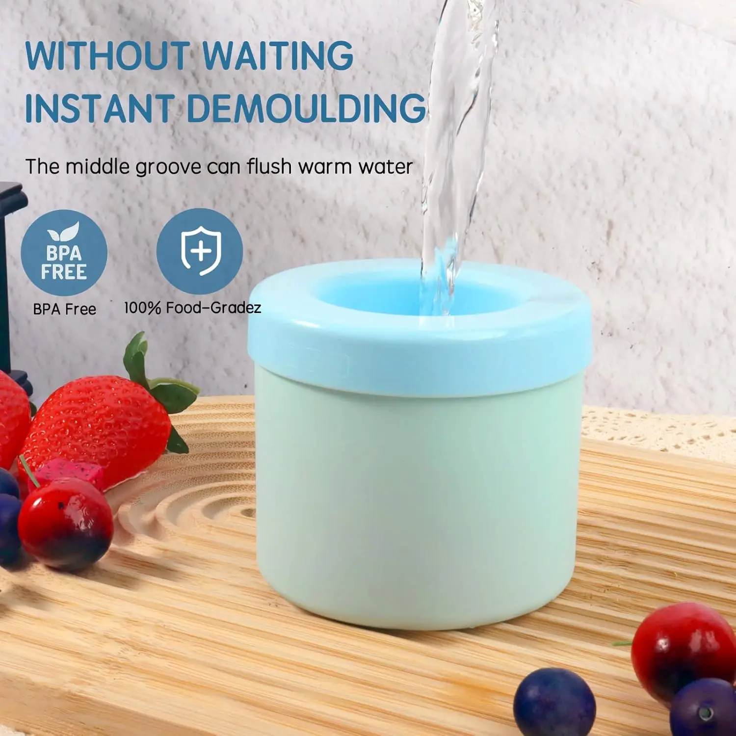 Silicone Ice Cube Mold Round Ice Bucket Summer Homemade Diy Refrigerator Freeze Ice Maker Kneading Ice Cube Mold Barware Tools