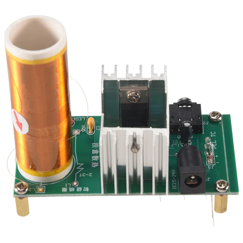 1Set Mini Per Kit Bobina Tesla 15W Mini Musica Bobina di Tesla Altoparlante Al Plasma Tesla Trasmissione Senza Fili DC 15-24V Kit FAI DA TE