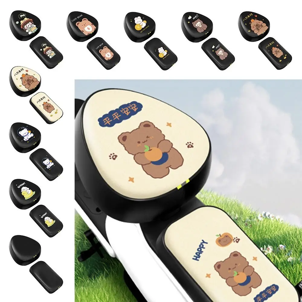 

PU Electric Bicycle Seat Cover Waterproof Breathable Motorcycle Cushion Cover Sun Protection Cartoon Scooter Seat Protector