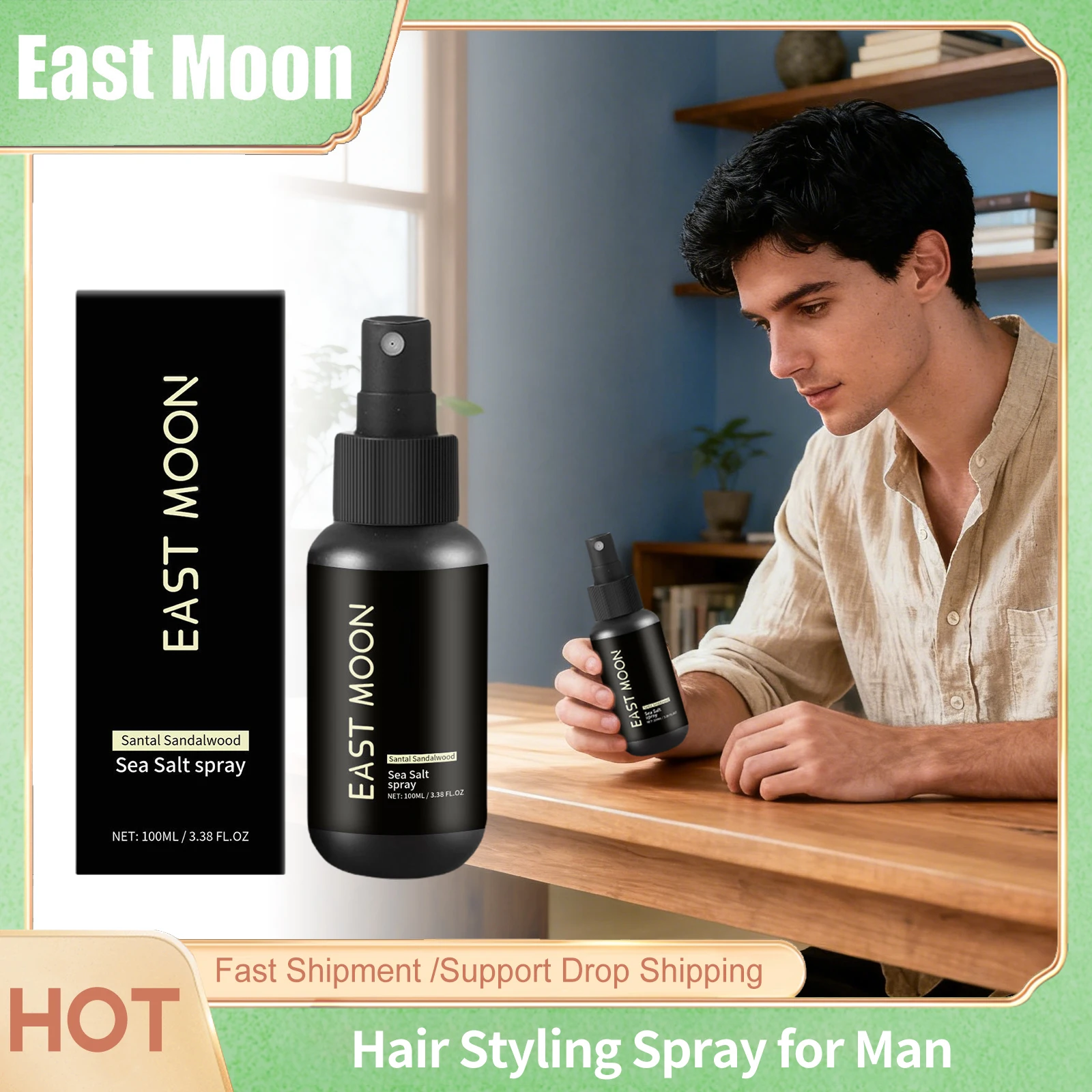 

Sea Salt Hair Styling Spray Improving Volumizing Strong Hold Keep Thickening Enhances Fluffy Texture Men Hair Fixing Sprays ﻿