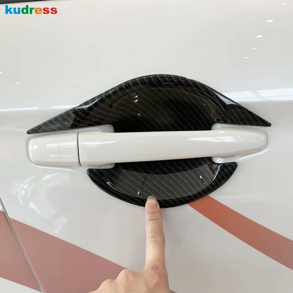 Car Side Door Handle Bowl Cover Trim For Mitsubishi ASX/RVR/Outlander Sport ES 2020 2021 2022 2023 2024 Carbon Fiber Accessories view 4
