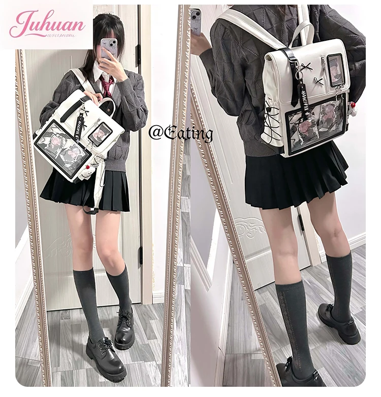 Original Flip Cover Japanese College School Bag Daily Ltabag Daily Large Food Volume Two-dimensional Comic Show Neutral Backpack