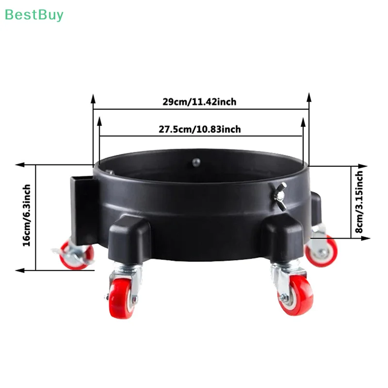 Rolling Bucket Dolly 360° Swivel Bucket Roller Removable Truck With Wheels Storage Tray Heavy Duty Car Wash Tools Accessories