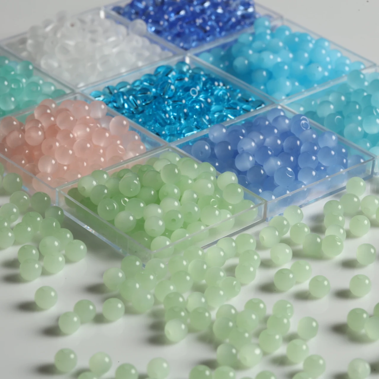 4mm Rainbow Translucent Round Glass Spacer Beads Multicolor Mini Loose Beads For Handmade Necklace Craft Accessories