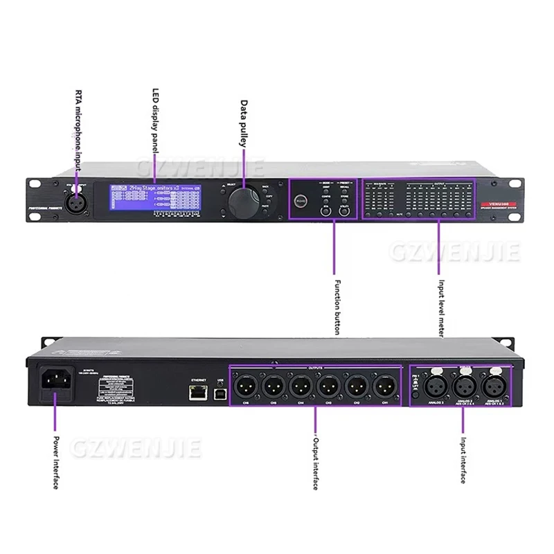 VENU360 Pro Audio Driver Rack 3 ingangen 6 uitgangen Stage Audio Processor Software Rack Professionele audioprocessor Stage Performanc