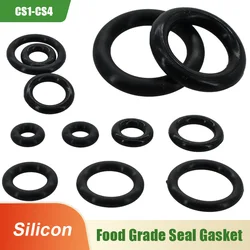 Black Silicon O-ring Gasket Food Grade Silicone Sealing Washers CS1mm-CS4mm VMQ Rubble Insulated O Ring Washers Waterproof Oring