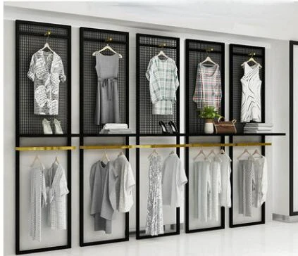 Clothing store display rack floor type men's and women's clothing shelf display rack new combination side hang.